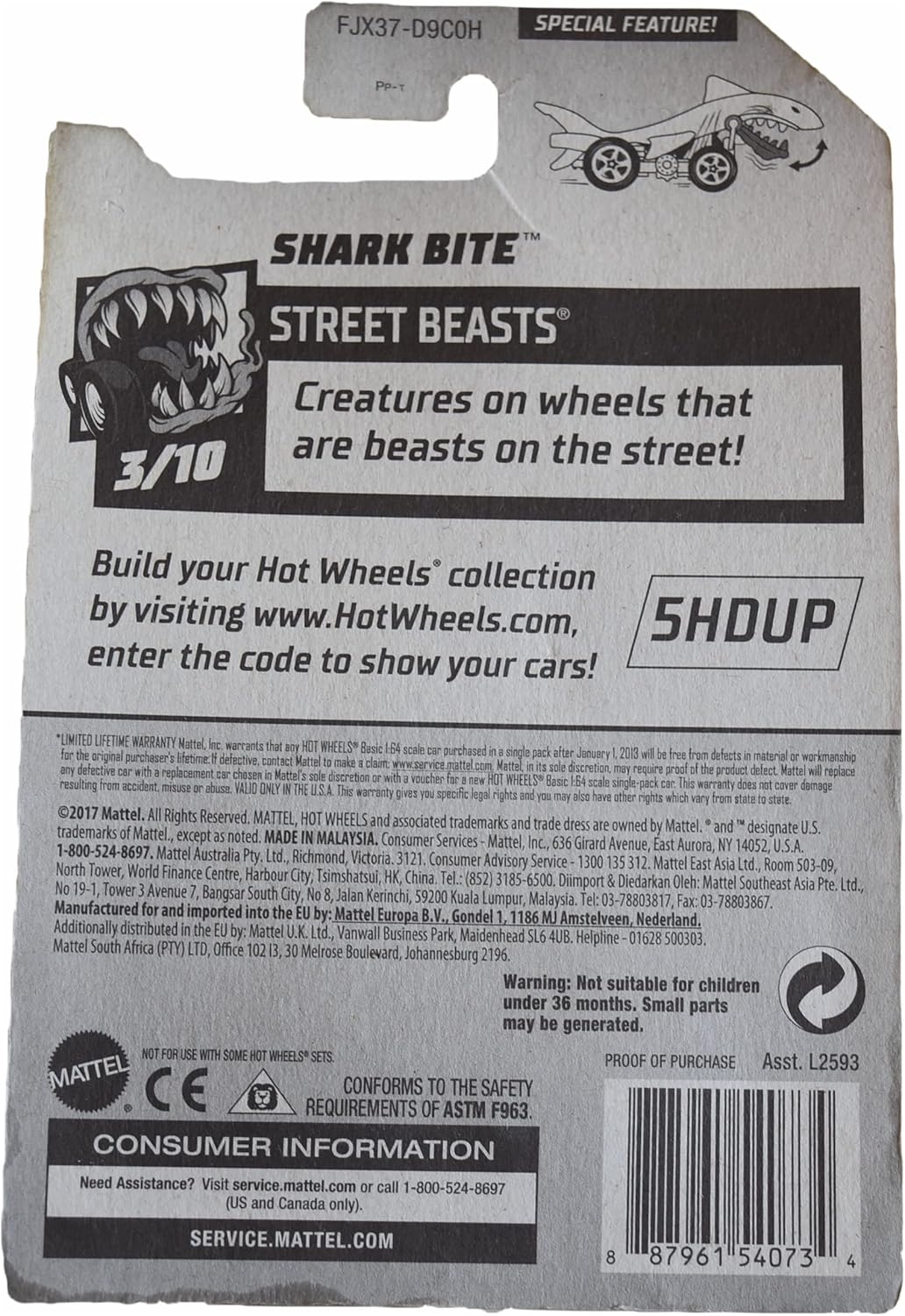 Hot Wheels Shark Bite - Street Beasts 3/10 - Teal 164/365