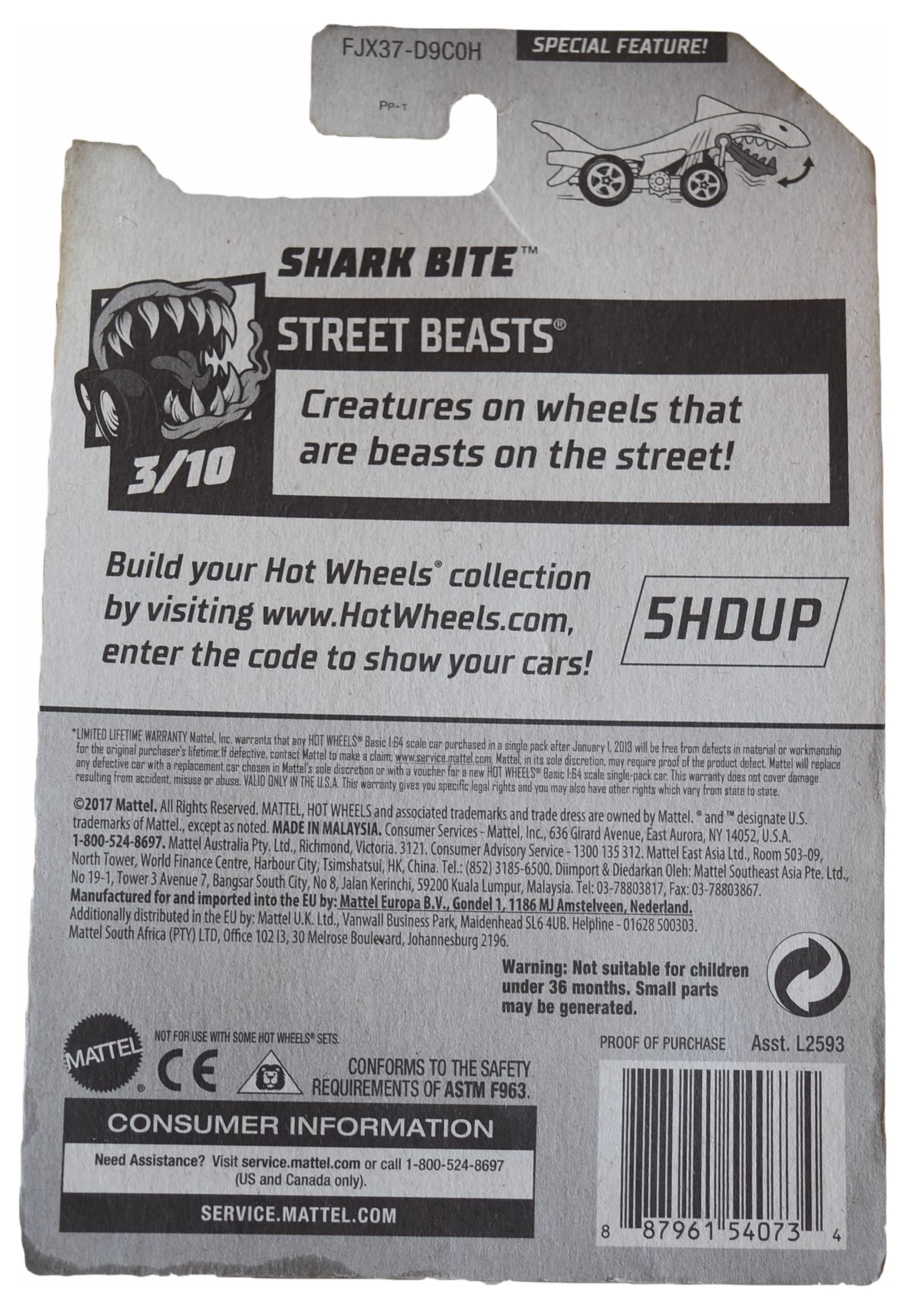 Hot Wheels Shark Bite - Street Beasts 3/10 - Teal 164/365