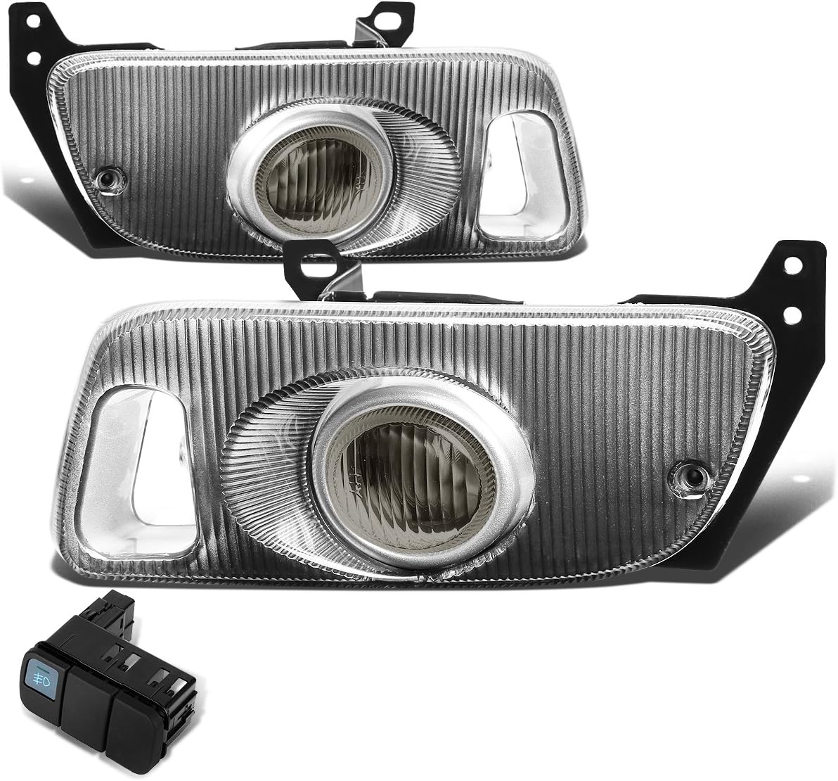 DNA MOTORING FL-HC922-SM Front Bumper Fog Light Driver & Passenger Side Enhance visibility [Compatible with 92-95 Honda Civic Coupe/Hatchback]