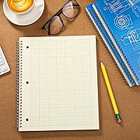 Vista 7 de Colarr Engineering Computation Pad 8.5" x 11" Engineering Wirebound Spiral Notebook Grid Pad 5 Squares Per Inch Graph Paper for Drafting Drawing Blue