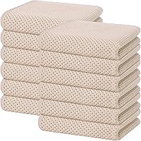 Vista 185 de Homaxy Paños de cocina de 100% algodón con tejido de gofre, ultra suaves, absorbentes, de secado rápido, 12 x 12 pulgadas, paquete de 6, albaricoque