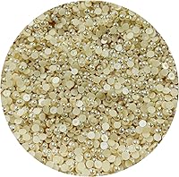 Vista 18 de 1500 piezas de cuentas de media perla de 4 mm, color AB negro, cuentas de perlas planas para manualidades, cuentas de plástico redondas, cuentas