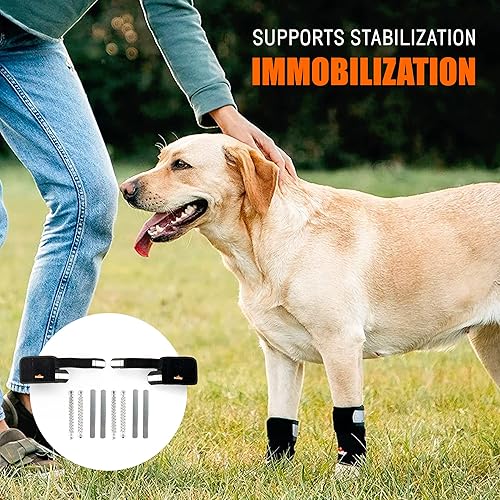 Vista 7 de NeoAlly - Soporte de pierna delantera 3 en 1 para perro, soporte de pierna delantera con inserciones rígidas y de resorte, funda para patas de perro