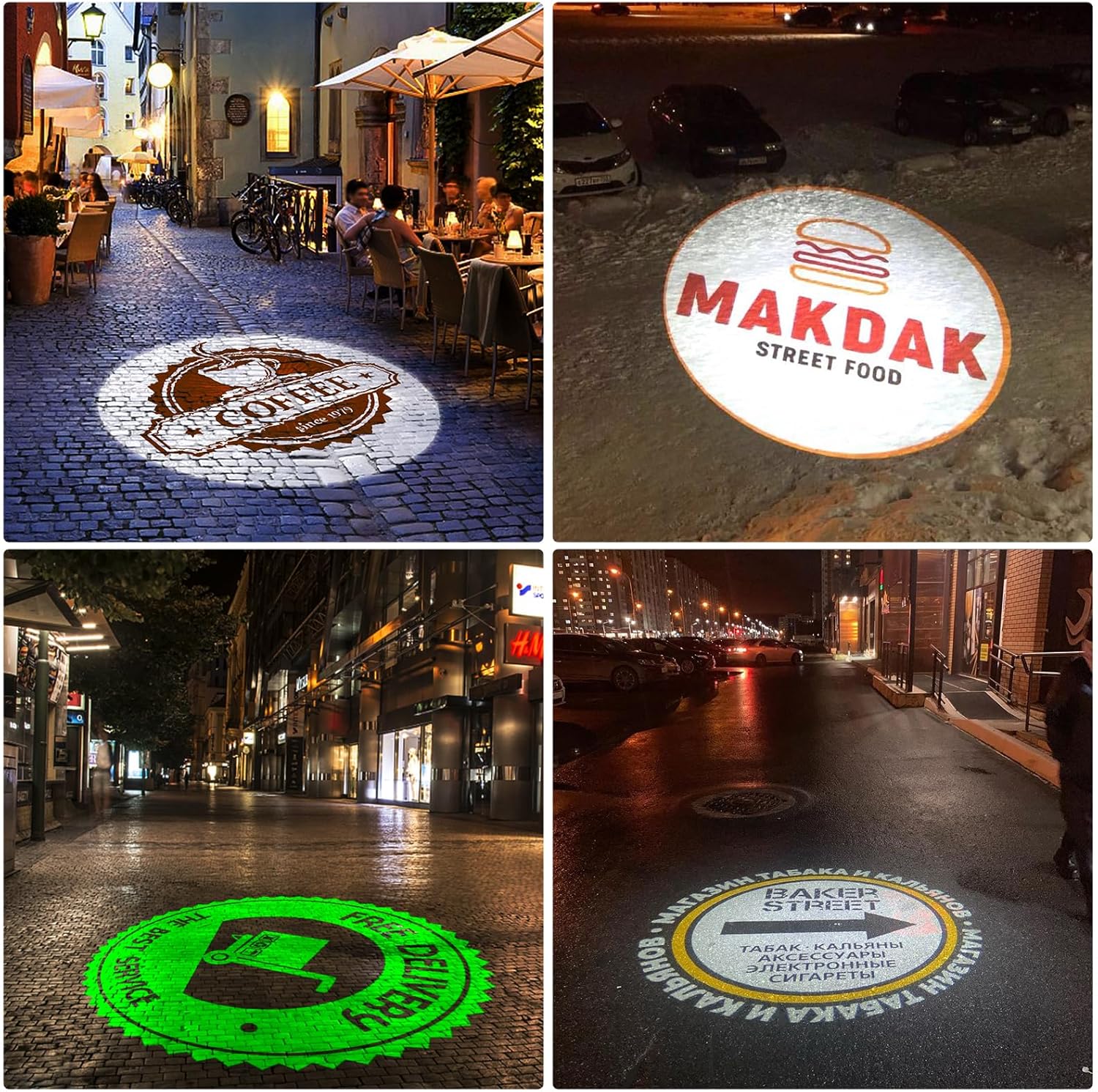 Custom Logo GOBO Projector for Business Outdoor Lights Custom Logo Waterproof Ip67 Led Lens Indoor for Bar Company Store Wedding Event Stage Advertising Restaurant 40W