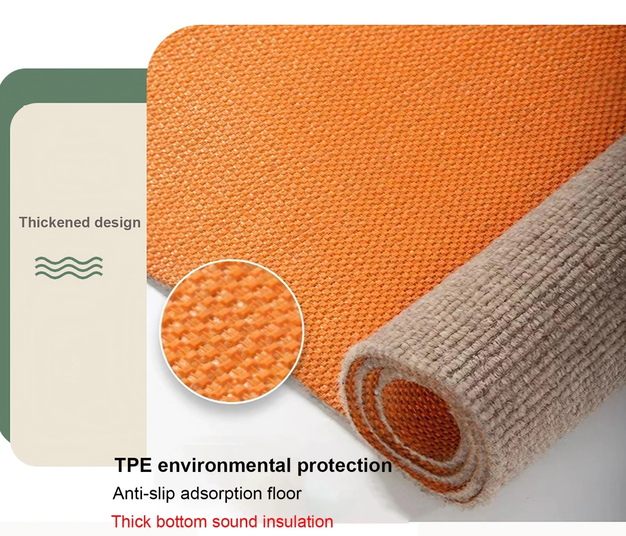 Tappeto Sedia Ufficio Antiscivolo Impermeabile Lavabile, Tappetino Insonorizzazione per Decorazione Sala Giochi, Polyester+TPE Tappeto per Pavimenti Legno(Red,150 x 150 cm)