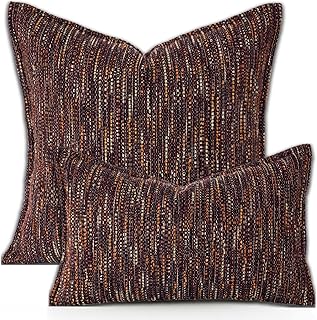 Premium Series Fringe Boho Throw Pillow Cover, Linen Woven Luxury Thick ...