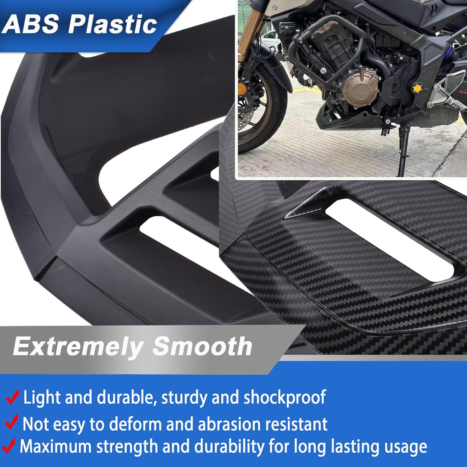 Motorcycle Belly Pan Engine Spoiler Lower Fairing Frame Panel Protector Engine Chassis Shield fit for HO&N&DA CB650R CB 650R CB-650-R Accessories 2019-2024 (Black)