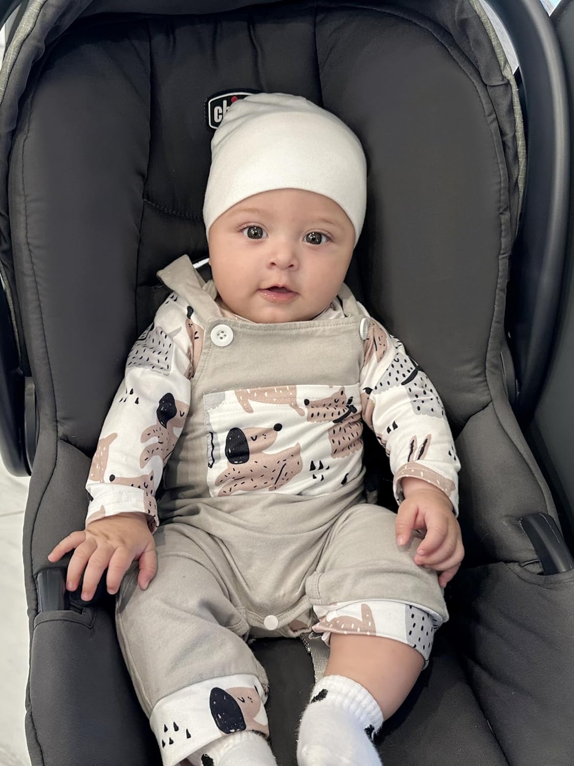 Baby Boy Clothes Long Sleeve Animal Plaid Romper + Overalls Infant Boy Clothes 2PCS Fall Winter Outfits - Image 2