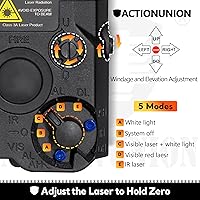 Vista 4 de ACTIONUNION Airsoft PEQ-15 - Láser IR + láser rojo visible + linterna LED blanca