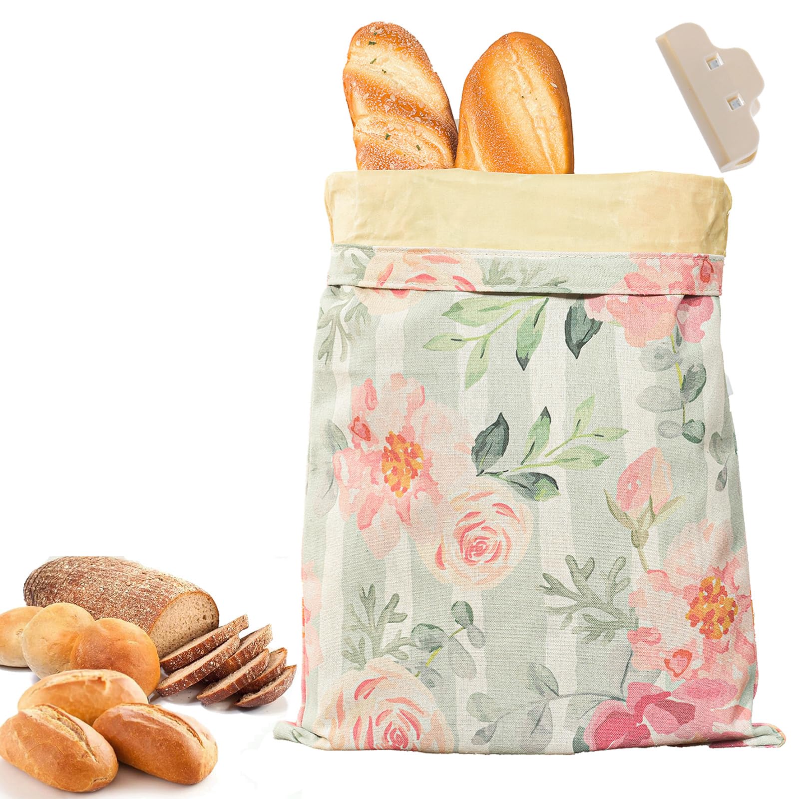 Loafguard Beeswax Bag, Reusable Beeswax Bread Bag, 12X17inch Cotton Bees Wax Bread Bags, Stays Fresh Up To 3x Longer, For Keeping Toaster Loaf Sandwich Fruits Vegetables Fresh (D,1PC)