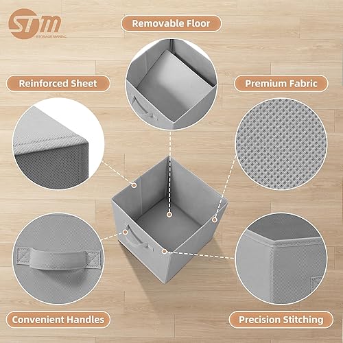 Miniatura 3 de STORAGE MANIAC Cubos de almacenamiento, contenedores de almacenamiento plegables de 11 pulgadas con asas, paquete de 6 cubos plegables de tela para