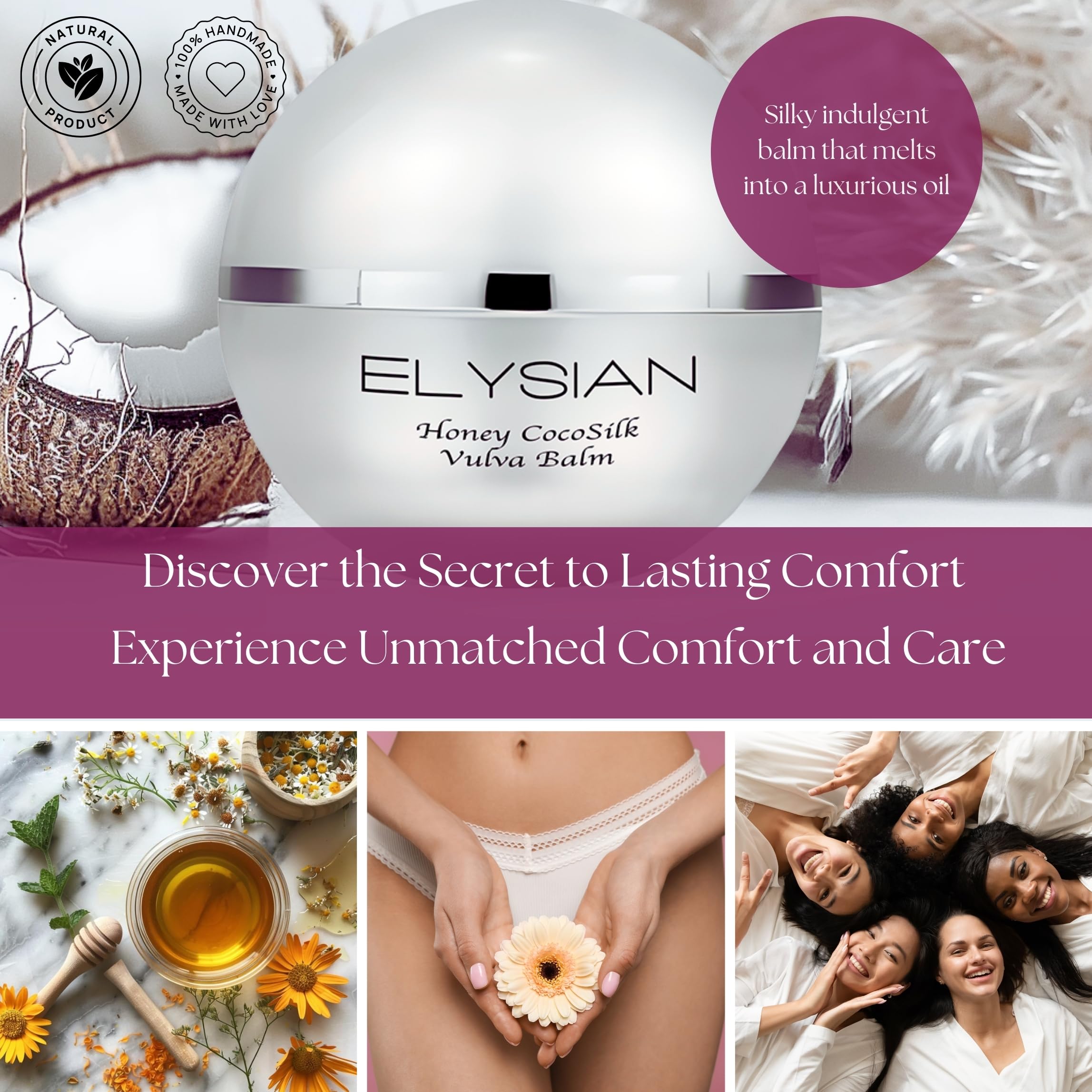 Honey CocoSilk Vulva Balm Natural Vulva Moisturizer