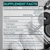 Vista 3 de MCT Oil Keto Gummies - Gomitas de colágeno potenciador del metabolismo – Gomitas de energía masticables de energía para preentrenamiento, energía