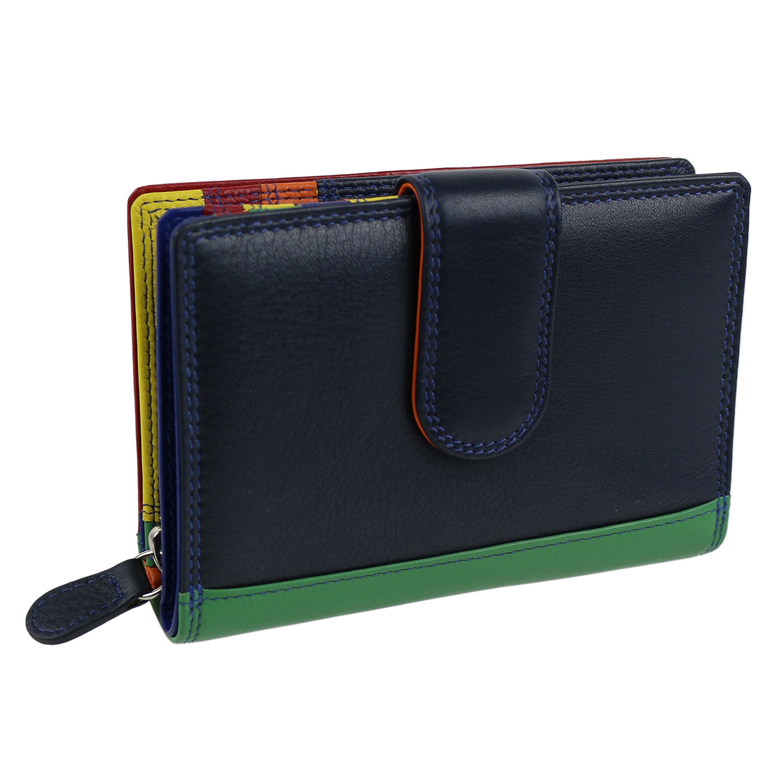 Golunski Ladies Tab Flap Over Leather Purse Wallet Change Graffiti Gift Box (Midnight)