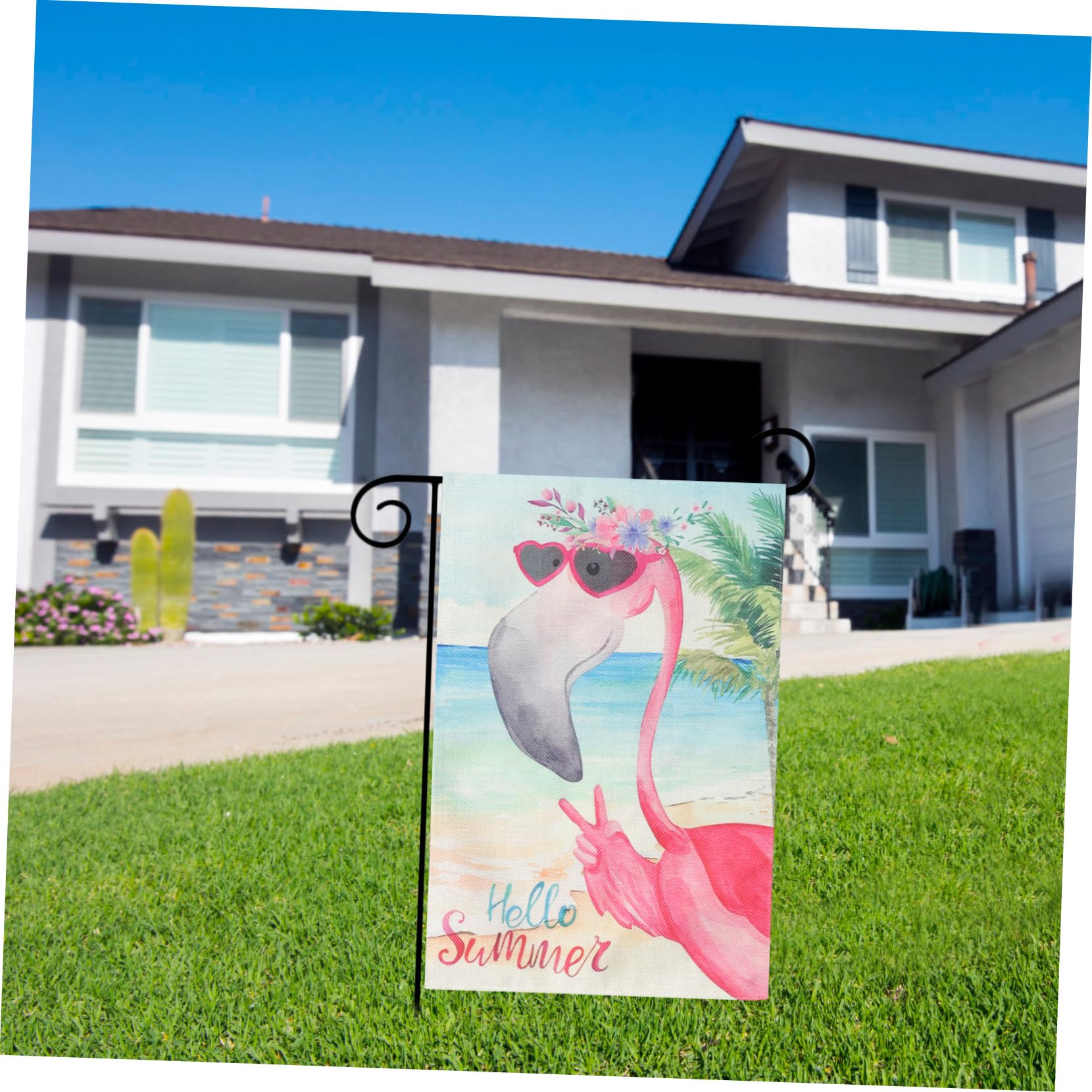 VINTORKY Garden Decorations Flag Summer Flags Flamingo Garden s Welcome s Outdoor s Summer Welcome House s Outside s Double Sided Decorative - Image 4