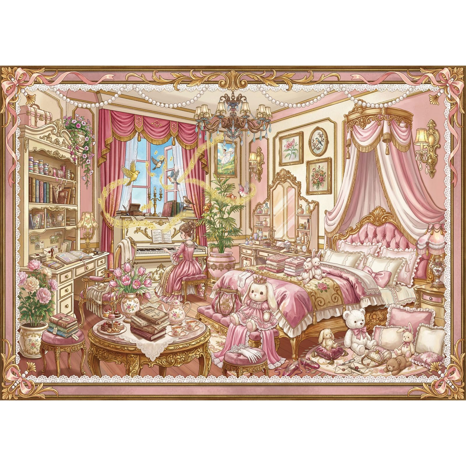 HUADADA Jigsaw Puzzles for Adults 1000, Elegant Bedroom Scene Jigsaw Puzzle, Home Family Decoration, for Men and Women — image 1