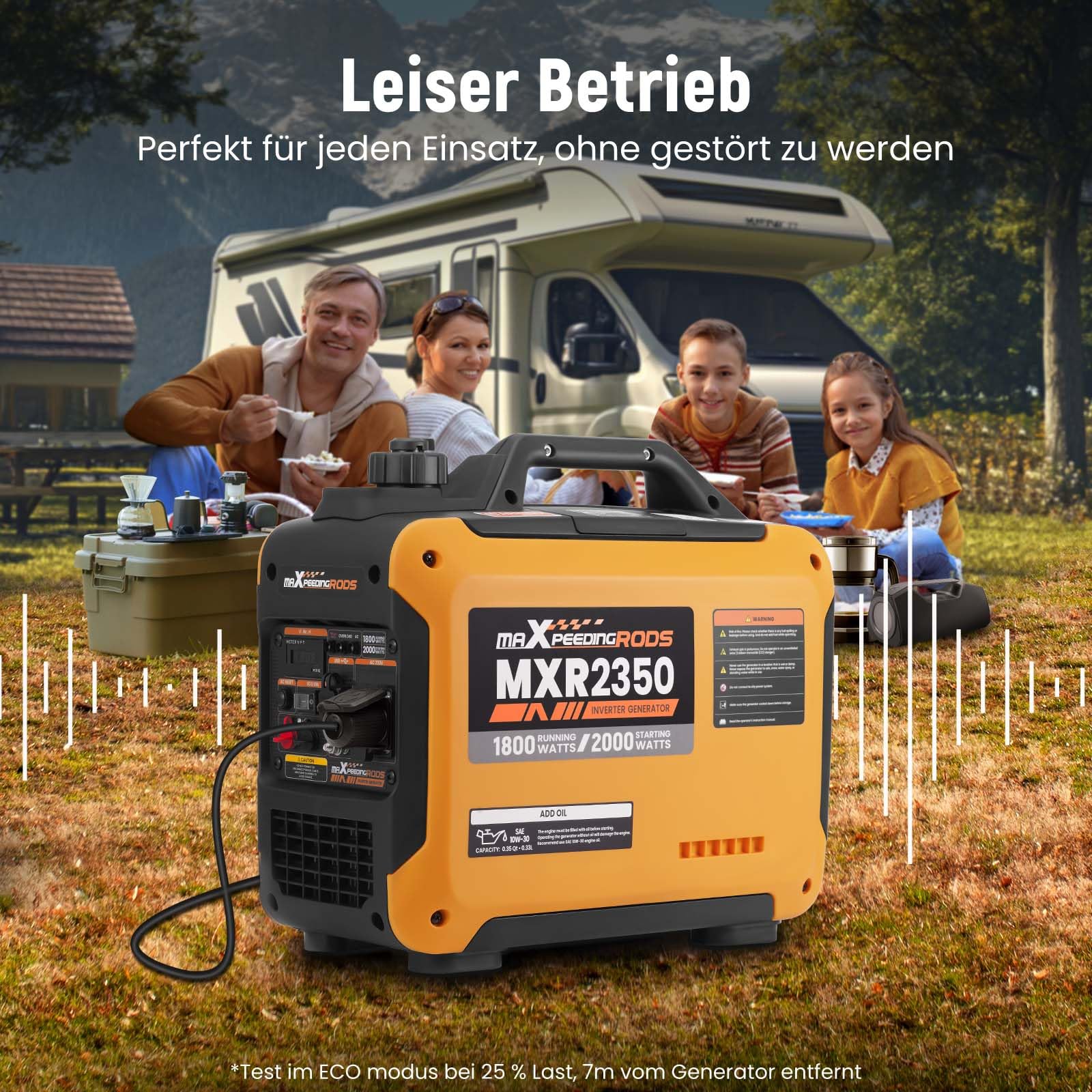 maXpeedingrods Inverter Stromerzeuger 2000W Stromgenerator Benzin 4 Takt mit USB und 230V Steckdosen, Digitalanzeige, kompakt und leicht für Camping, Outdoor Reise, Wohnmobil