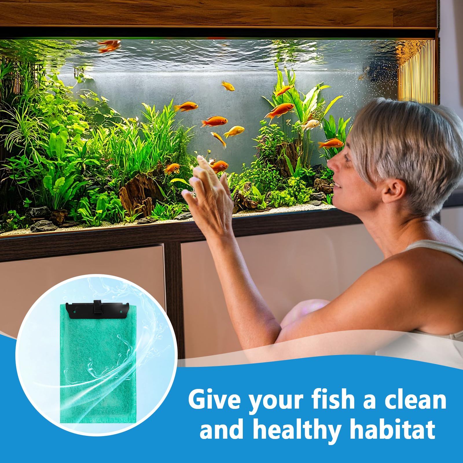 Set di cartucce filtro per acquari compatibile con Tetra EasyCrystal Aquarium C250 e C300, include 12 filtri a carbone attivo e 5 filtri in schiuma