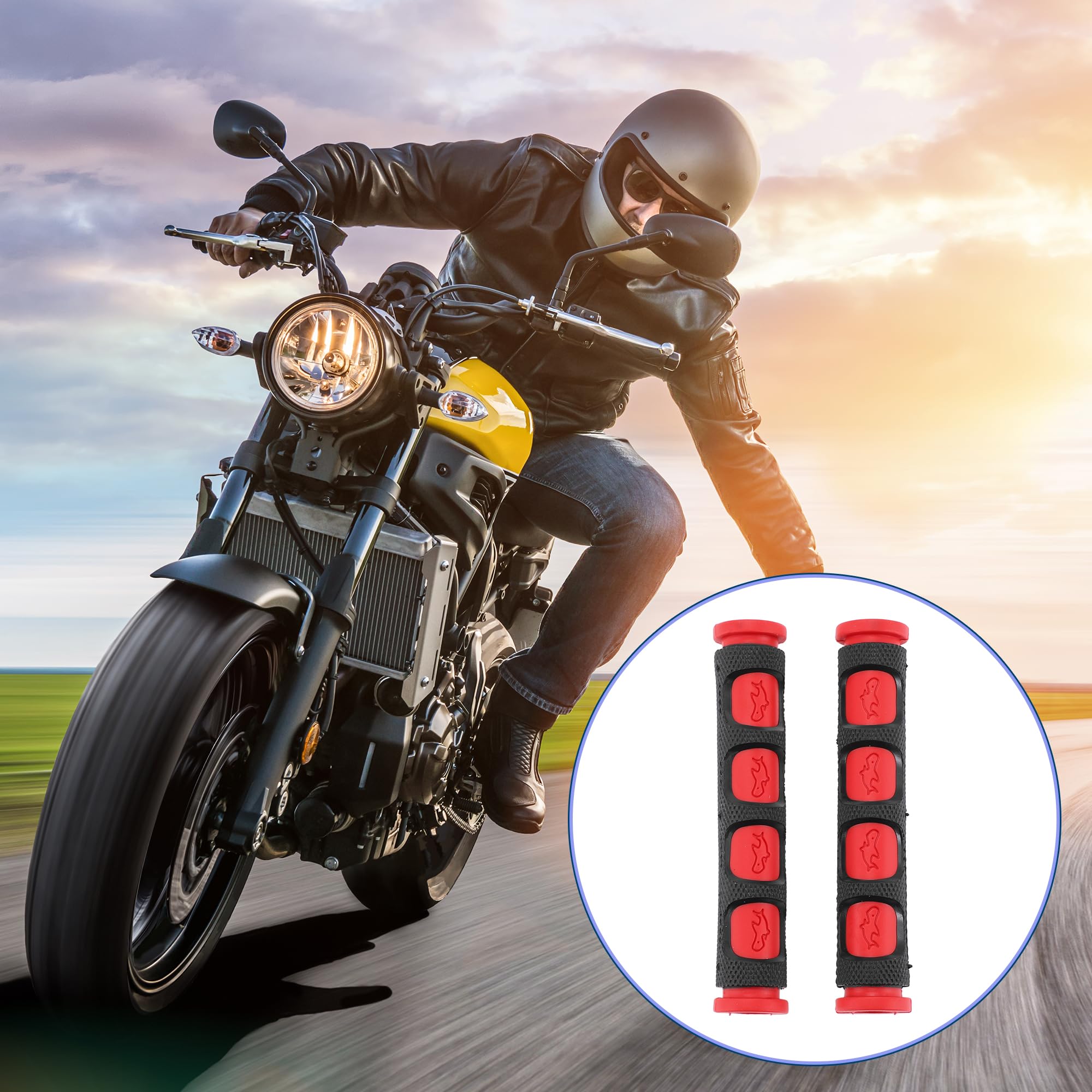 3/8" 10mm Copri Leva Freno Universale per Moto in Gomma Antiscivolo per Manopola Leva Freno per Moto Scooter Bicicletta Bici Rosso 1 Coppia