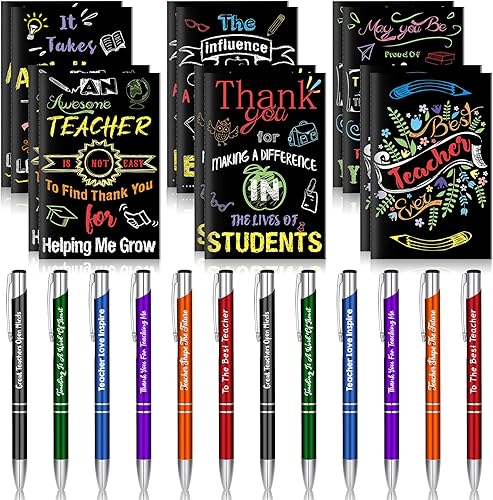 Geyee 24 mini bolígrafos motivacionales, blocs de notas inspiradores, regalos de agradecimiento de Navidad, diarios pequeños, juego de bolígrafos