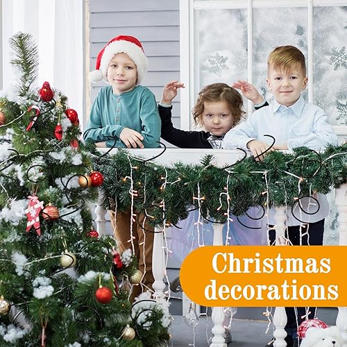 Miniatura 6 de Syhood Jarrón de ramas rizadas de Navidad con 60 tallos de Navidad, con purpurina, para decoración de Navidad, boda, vacaciones y hogar (dorado)