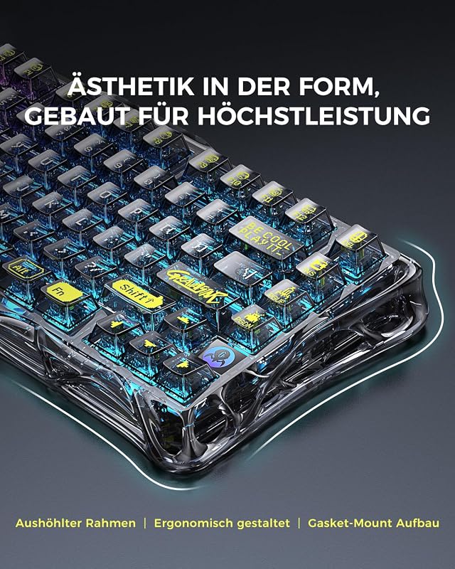 GravaStar Mercury K1 Lite 75% Wireless Gaming Billentyűzet RGB Háttérvilágítással