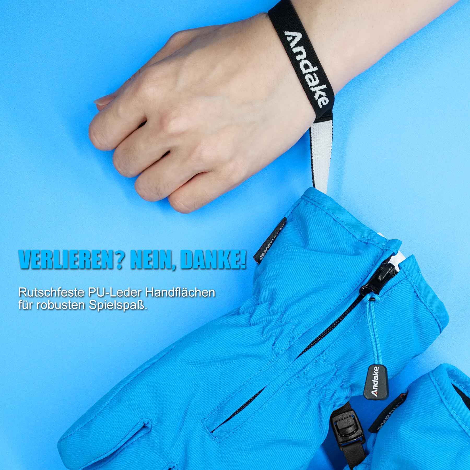 Andake Enfants Gants de Ski, Garçons et Filles Gants d'hiver Warm Imperméable Coupe-Vent Thermique Mitaines pour Ski, Snowball, Patin à Glace et Sports en Hiver，Convient aux enfants âgés de 2 à 14 ans