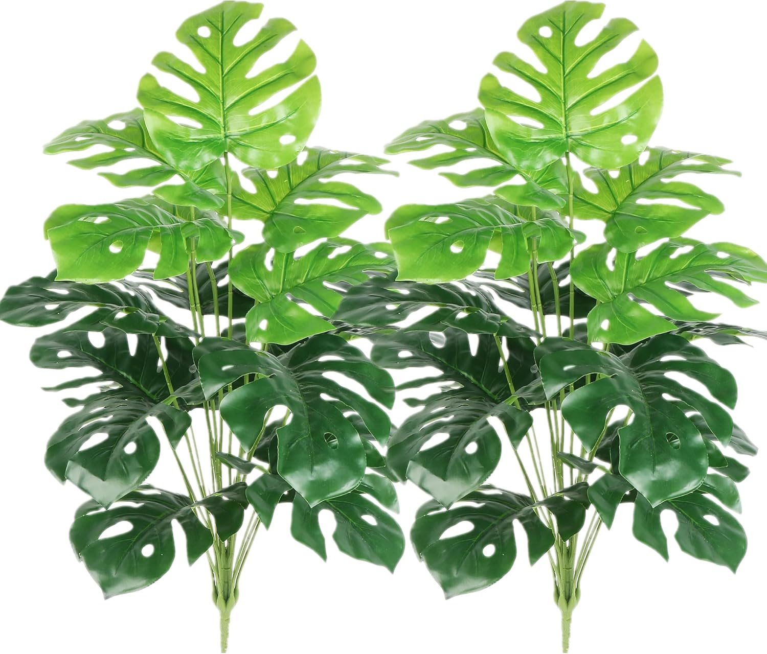 COTSEN 2Pcs Fake Plants Artificial Monstera Deliciosa Plant Fake Tropical Palm Tree 29inch Artificial Fake Monstera Turtle Leaf Plants Family Office Wedding Party Decor