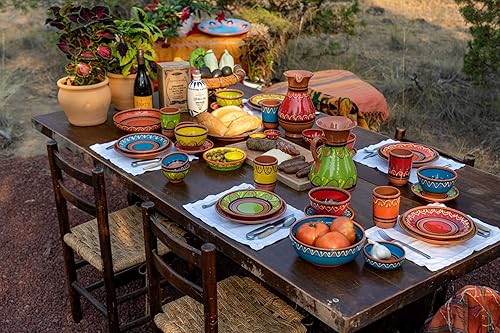 Miniatura 3 de Cactus Canyon Ceramics Juego de platos de ensalada de terracota española de 5 piezas, multicolor