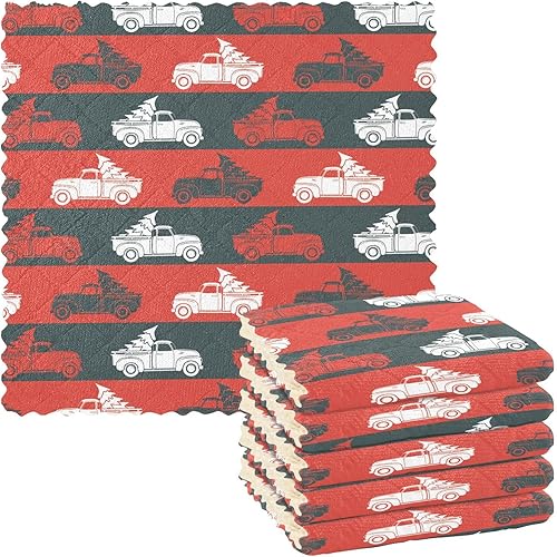 KLL Christmas Pickup Tree Microfiber Drying Towels for Car Detailing Holiday Tea Towels Kitchen Blue Terry Cloth Kitchen Hand Towels Terry Cloth