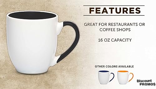 Miniatura 16 de Juego de 50 tazas de café grandes estilo bistro personalizadas de 16 onzas, paquete a granel personalizado, perfectas para café, té, expreso, cacao