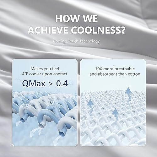 Miniatura 3 de Simple&Opulence Edredón refrescante tamaño King, manta de enfriamiento reversible, edredón fresco de doble cara, ligero y transpirable para personas