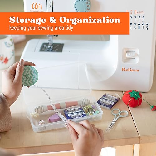 Miniatura 5 de American Home Kit de costura de viaje, suministros de costura de alta calidad, incluyendo agujas universales para máquina de coser compatibles con
