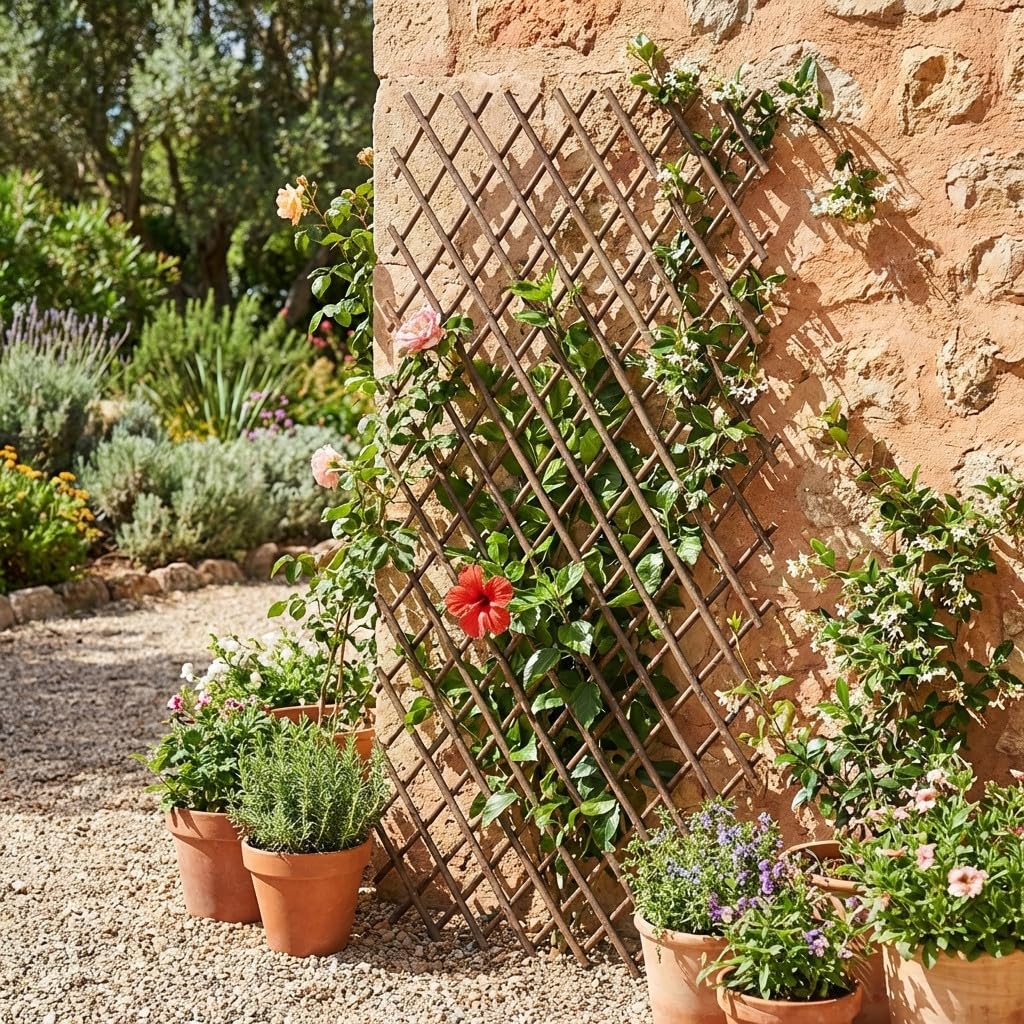 Suinga Celosia Madera 50x150 cm | Celosia de Mimbre | Celosia Interior Exterior | Celosia Extensible | Celosia Decorativa | Celosia Jardin sujeción de plantas