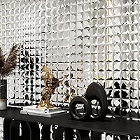 Vista 8 de Lovdeco Peel and Stick 2" Mirror Glass Mosaic Tile 9 Faces Beveled Silver Crystal Mosaic Tile for Kitchen Backsplash, 12x10 Inch, 5 Sheets