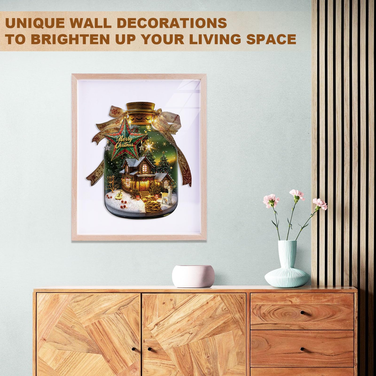 Rompecabezas de Madera para Adultos,370 Piezas Mensaje de Navidad en una Botella Puzzle de Madera,Puzzles para Adultos con Caja de Regalo, Decoración del Hogar
