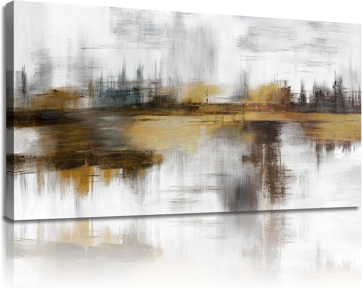 Belmrxne Abstract Wall Art Brown Wall Decor Modern Art Canvas Painting Unique Artwork for Living Room Bedroom Kitchen Office Bathroom 12x24 Inch