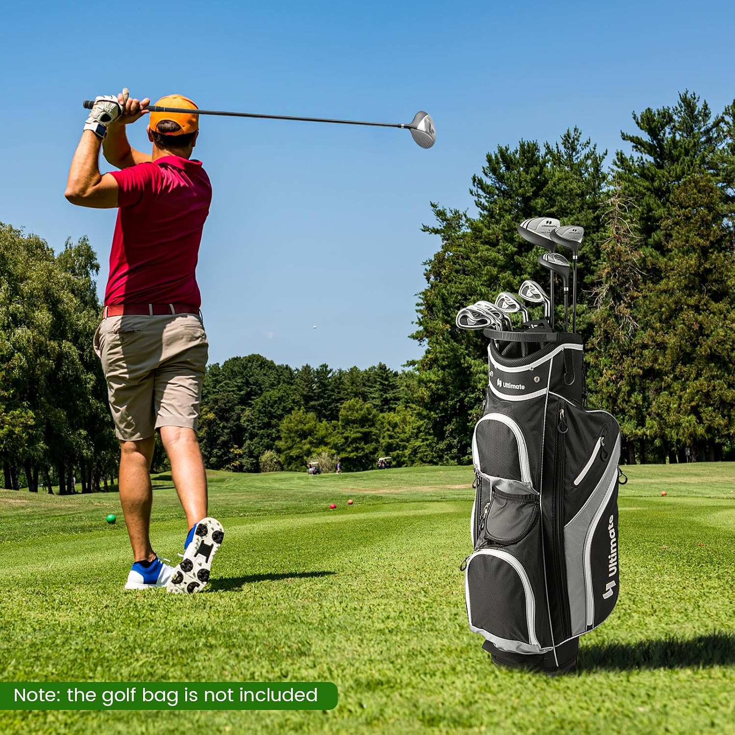GYMAX Complete Golf Club Set for Men, 12/14 PCS Right Hand Golf Clubs Set with #1 Driver & #3 Fairway & #4 Hybrid & #6/#7/#8/#9/#P Irons, Putter & Head Covers, Men’s Golf Clubs Set