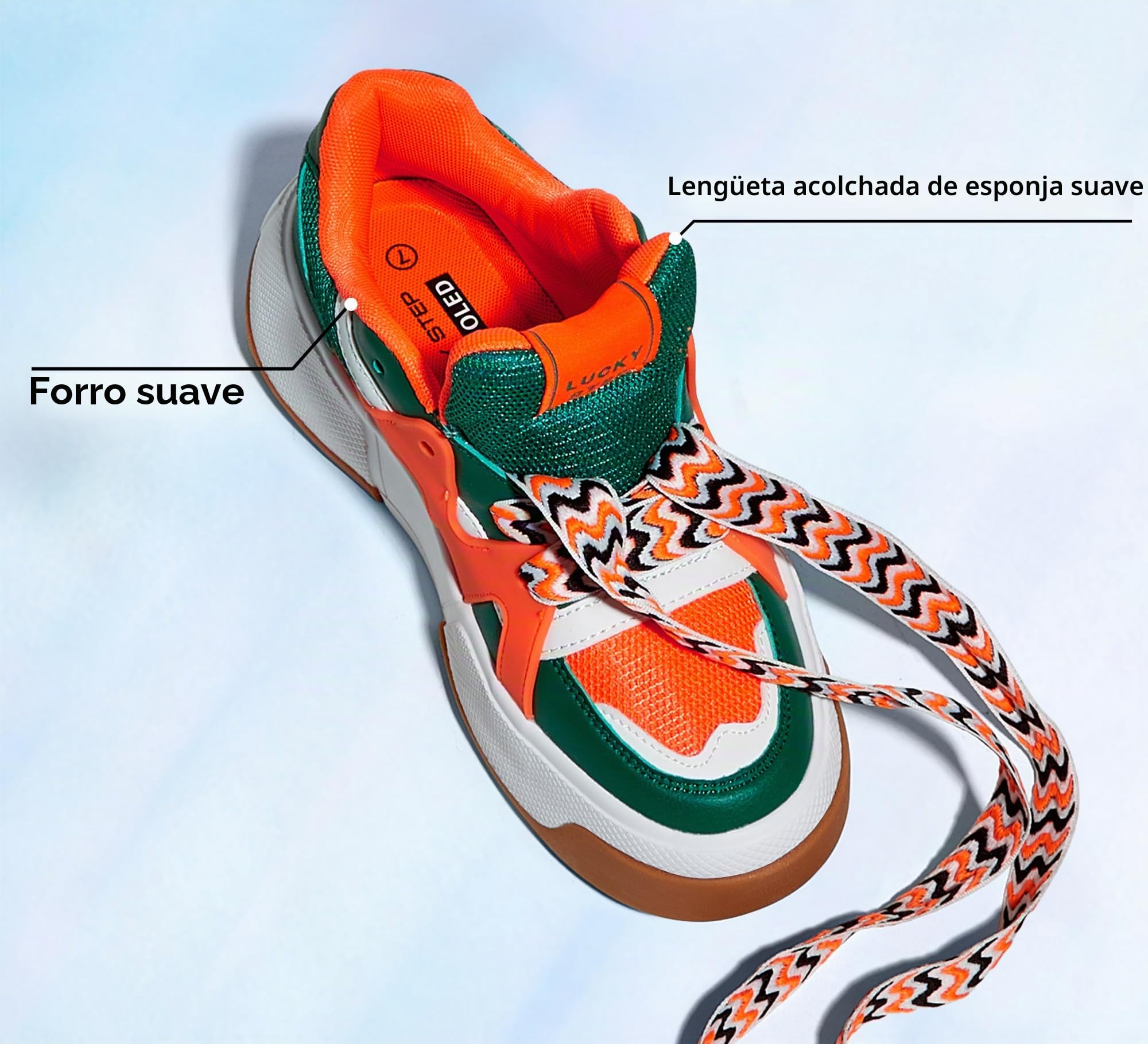 LUCKY STEP Zapatillas de Moda con Plataforma para Mujer Cómodas Suela Gruesa para Caminar y Tenis