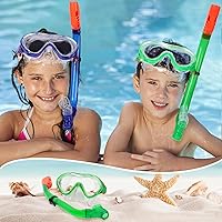 Vista 7 de Juego de esnórquel para niños, máscara de esnórquel con parte superior seca, equipo de esnórquel antivaho, antifugas, juego de esnórquel para niños