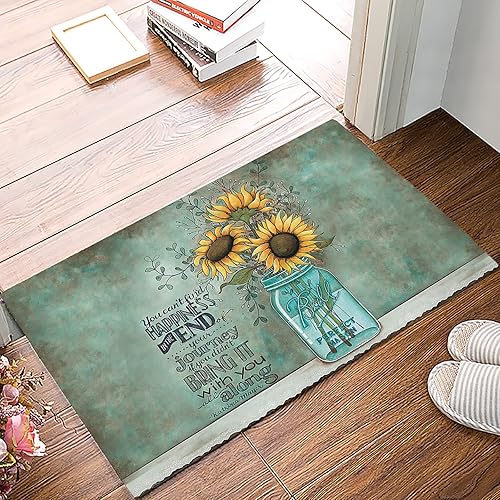 Tapete para interior con diseño de girasoles, tapete para baño, antideslizante, lavable, absorbente, decoración del hogar para cocina, estilo