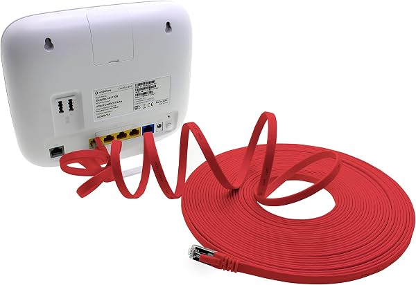 1aTTack.de Cavo di rete piatto Cat.7 Gigabit Ethernet Lan (RJ45), 10Gbit/s, compatibile con Cat.5 –Cat.5e – Cat.6 Rosso / 1 pz 1 m - 5