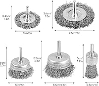 Vista 2 de Cepillo de alambre para taladro, juego de cepillo de rueda de alambre, cepillo de alambre para taladro de 1/4 pulgada para limpieza de óxido