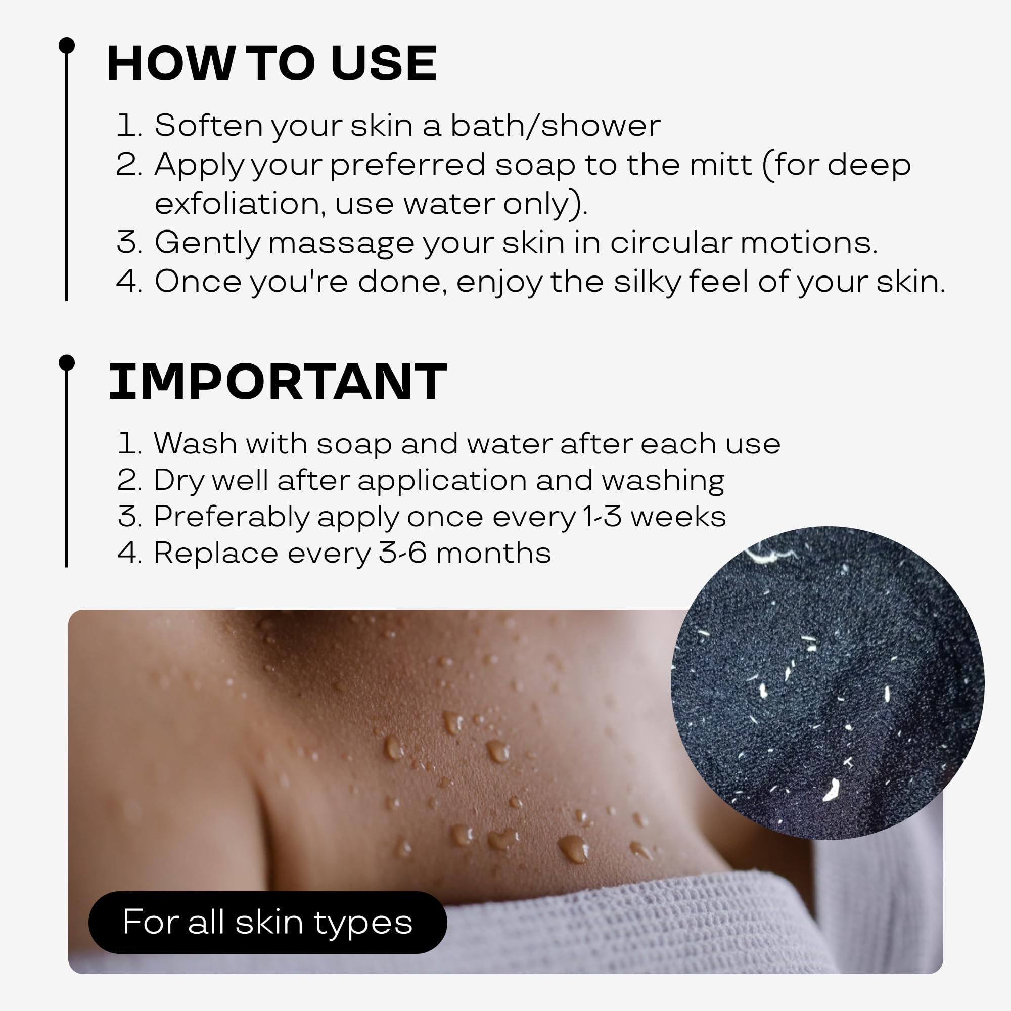 2-Pack Deep Exfoliating Mitts – 100% Viscose Deep Scrub Gloves for Dead Skin Removal, Keratosis Pilaris, and Self-Tan Prep – Body Renewal Tool for Smoother, Healthier Skin