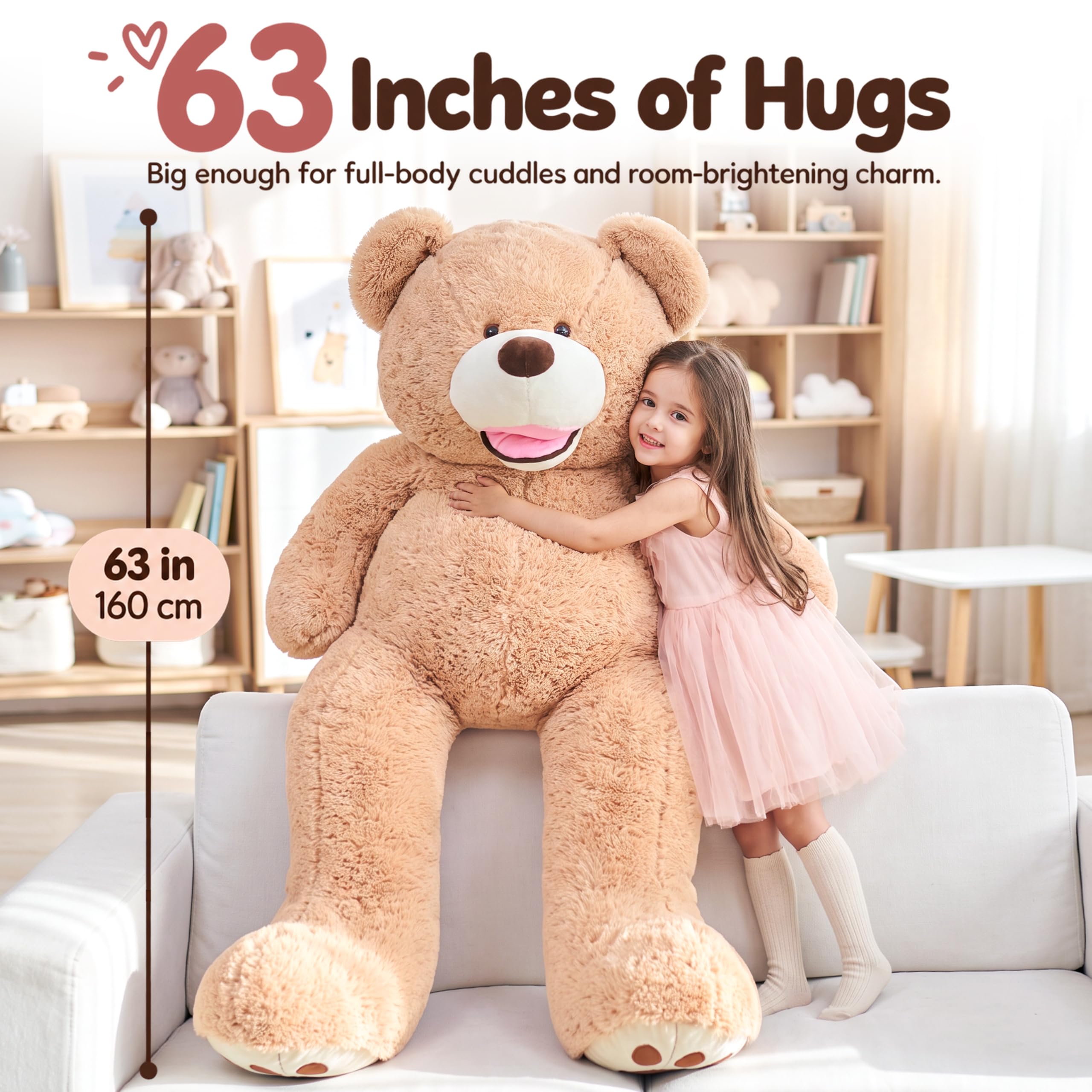 Amazon.com: IKASA Giant Teddy Bear Plush Toy Stuffed Animals