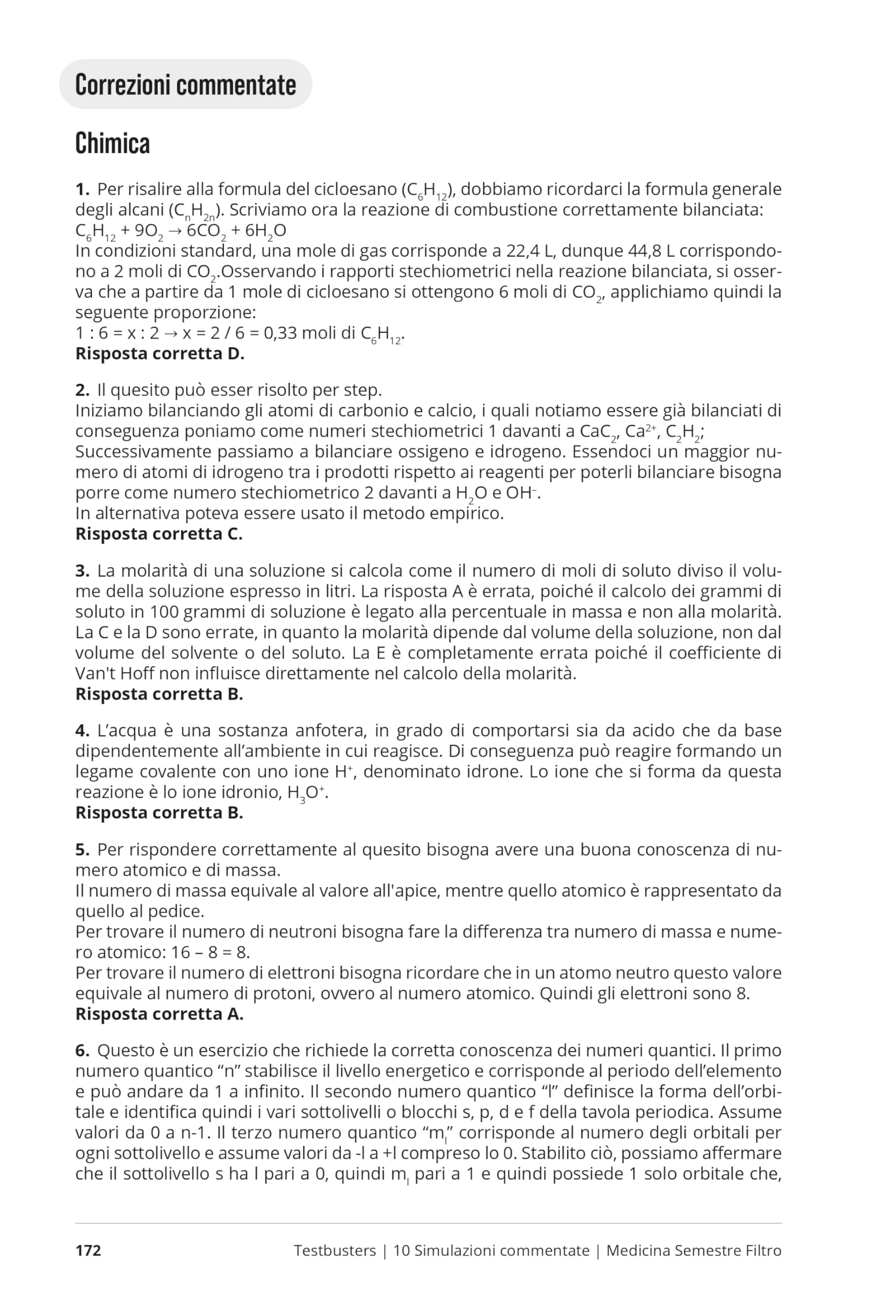 Testbusters. Simulazioni commentate. Semestre filtro 2026/2027