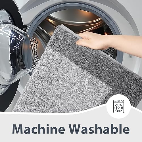 Miniatura 6 de Alfombras de baño de 20 x 30 pulgadas, antideslizantes, extrasuaves, absorbentes, lavables a máquina, de secado rápido, para suelo de baño, ducha,