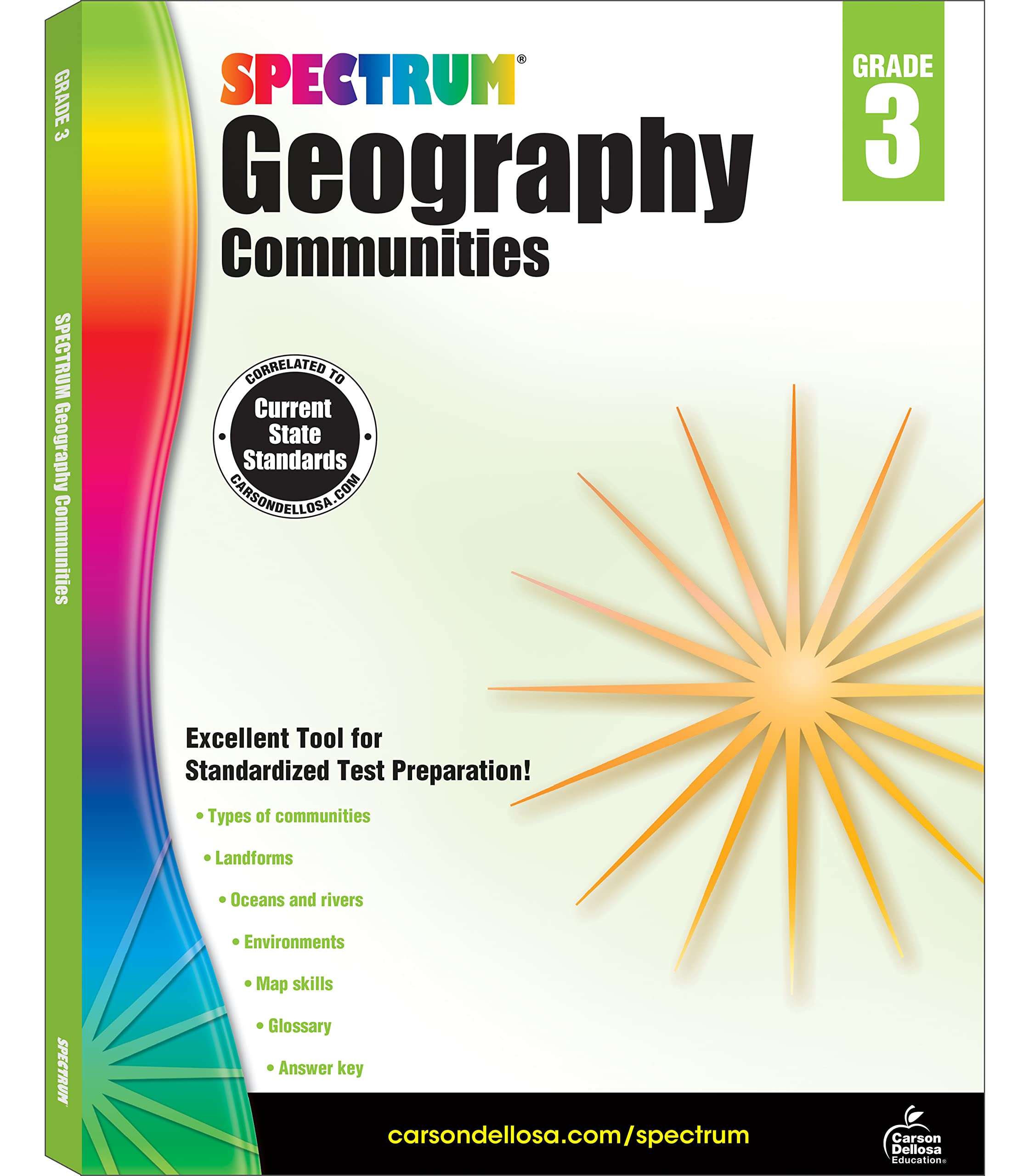 Spectrum Grade 3 Geography Workbook, Types of Communities, Environments, Oceans, Landforms, Map Skills, and More, Social Studies Classroom or Homeschool Curriculum (Volume 93)