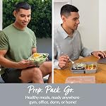 Bentgo Prep 3-Compartment Meal-Prep Containers with Custom-Fit Lids - Microwaveable, Durable, Reusable, BPA-Free, Freezer and Dishwasher Safe Food Storage Containers - 10 Trays & 10 Lids (Silver)