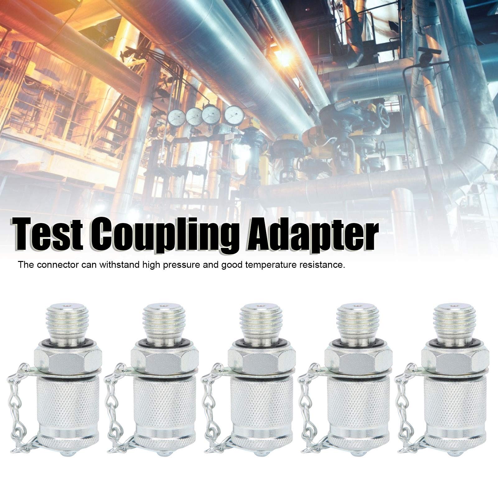 Adaptador de Prueba hidráulica (5 Piezas), Conector roscado de Prueba, Kit de acoplador de Prueba de presión hidráulica, medición de presión para acopladores de la Serie PT/PPT (M14 x 1,5)
